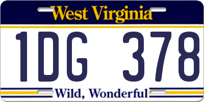 WV license plate 1DG378