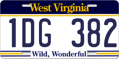 WV license plate 1DG382