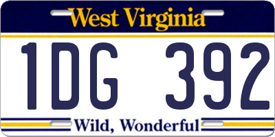 WV license plate 1DG392
