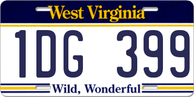 WV license plate 1DG399