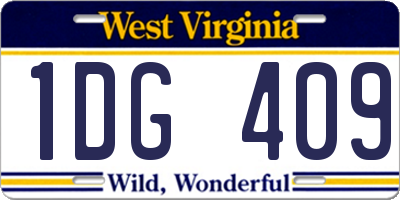 WV license plate 1DG409