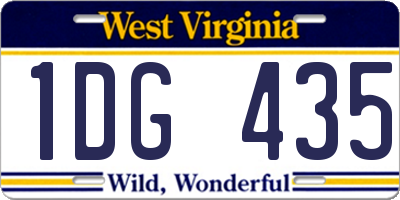 WV license plate 1DG435