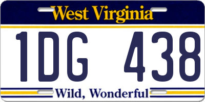 WV license plate 1DG438