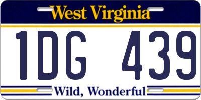 WV license plate 1DG439