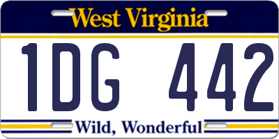 WV license plate 1DG442