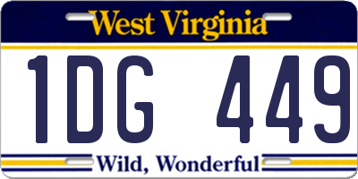 WV license plate 1DG449