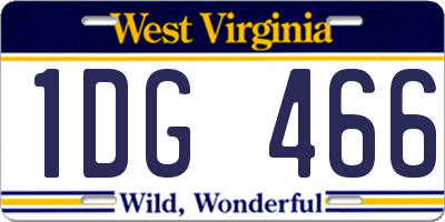 WV license plate 1DG466