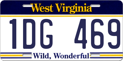 WV license plate 1DG469