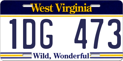 WV license plate 1DG473