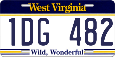 WV license plate 1DG482