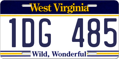WV license plate 1DG485