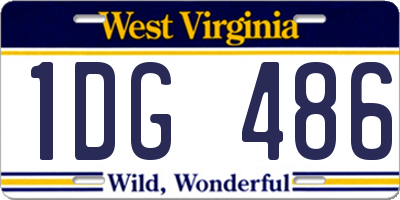 WV license plate 1DG486