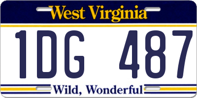 WV license plate 1DG487