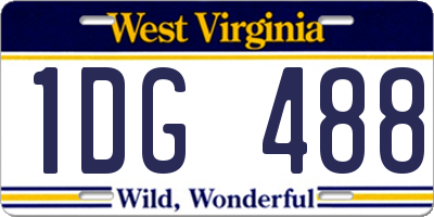 WV license plate 1DG488