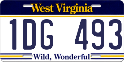 WV license plate 1DG493
