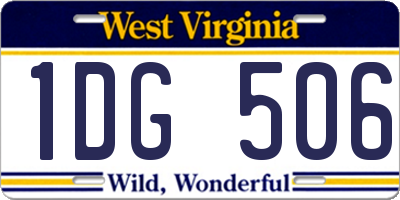WV license plate 1DG506