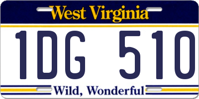 WV license plate 1DG510