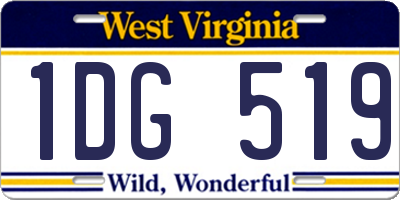 WV license plate 1DG519