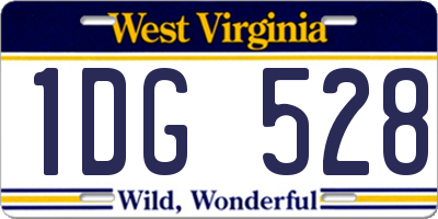 WV license plate 1DG528