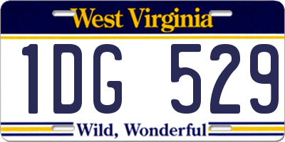 WV license plate 1DG529