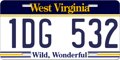 WV license plate 1DG532