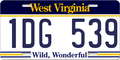 WV license plate 1DG539