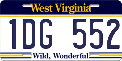 WV license plate 1DG552