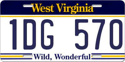 WV license plate 1DG570