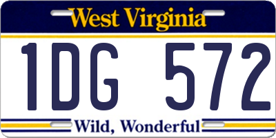 WV license plate 1DG572