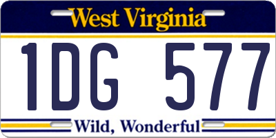 WV license plate 1DG577