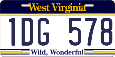 WV license plate 1DG578