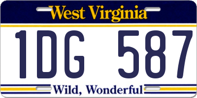WV license plate 1DG587