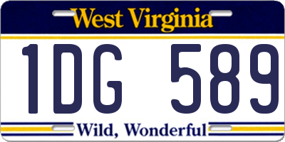WV license plate 1DG589