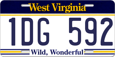 WV license plate 1DG592