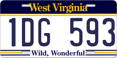 WV license plate 1DG593