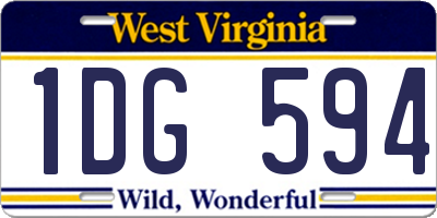 WV license plate 1DG594