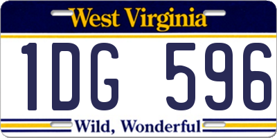 WV license plate 1DG596
