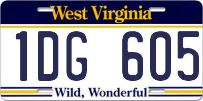 WV license plate 1DG605