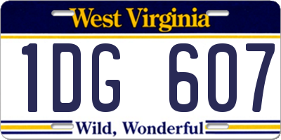 WV license plate 1DG607