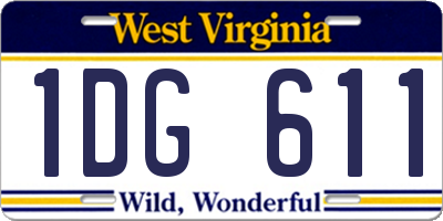WV license plate 1DG611