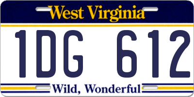 WV license plate 1DG612