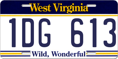 WV license plate 1DG613