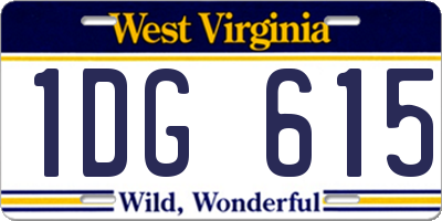 WV license plate 1DG615