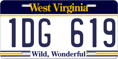 WV license plate 1DG619
