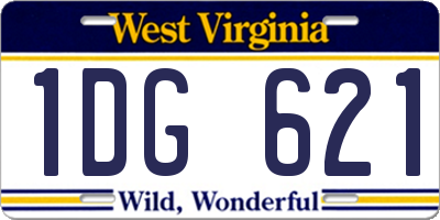 WV license plate 1DG621