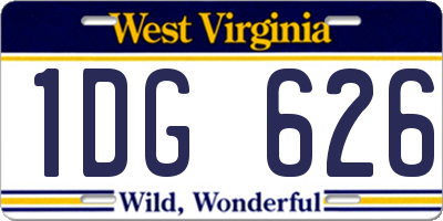 WV license plate 1DG626