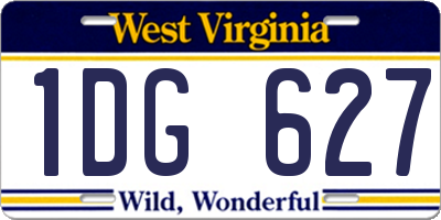 WV license plate 1DG627