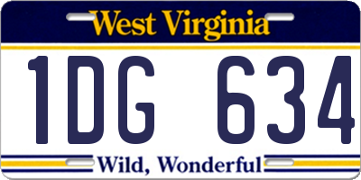 WV license plate 1DG634