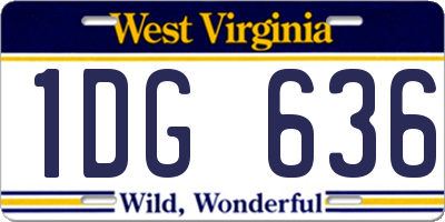 WV license plate 1DG636