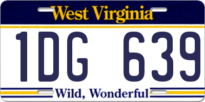 WV license plate 1DG639